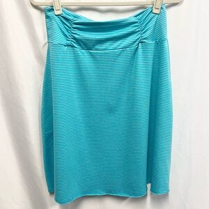 Tranquility Aqua Blue Stripe Knee Length Skirt